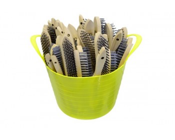Bucket of 2 Row Carbon Steel Wire Brushes